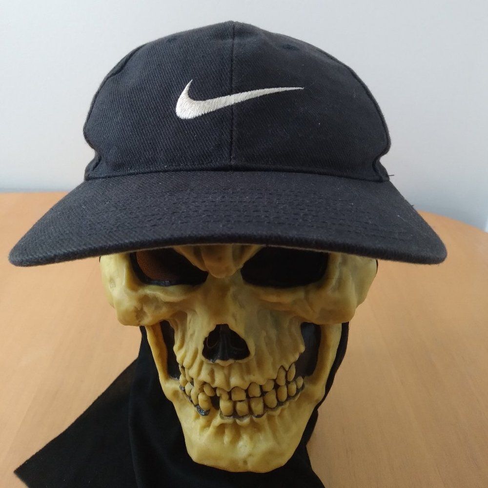Vintage 90s Nike Swoosh Snap Back Hat Black